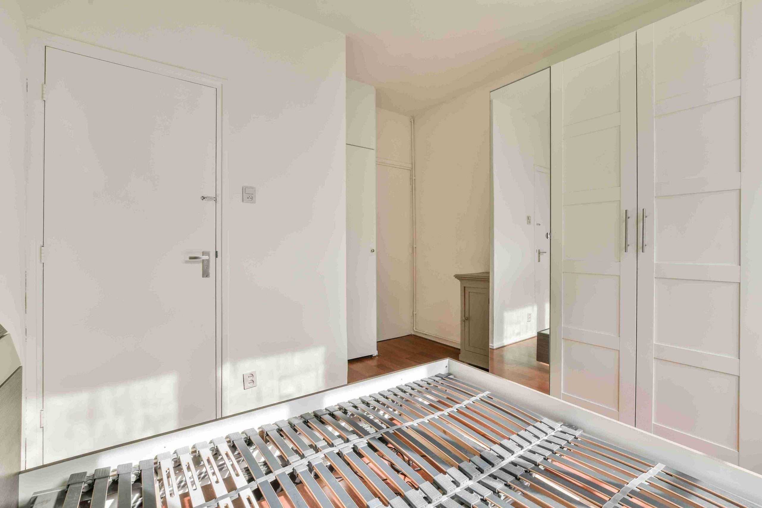 Murphy bed frame in modern bedroom