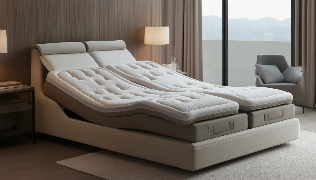 electric adjustable bed with raised head section